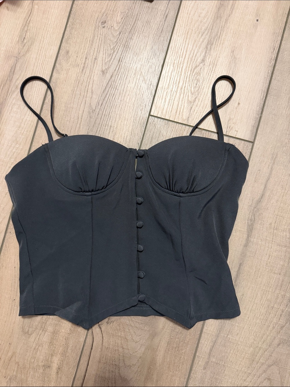 Princess Polly Black corset Top with Buttons